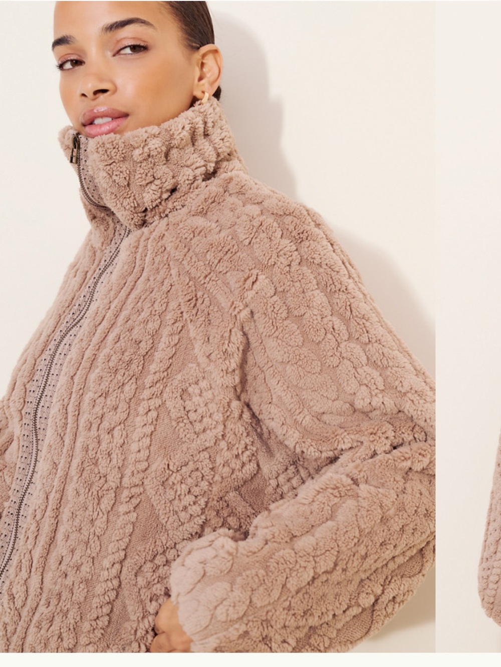 Pilcro by Anthropologie - Faux Fur Zip Up Coat